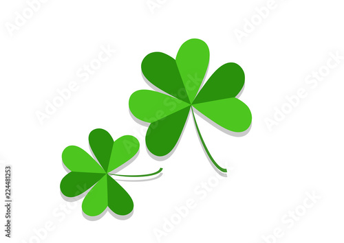 
Three leaf clover isolated on white, vector illustration for St. Patrick's day 