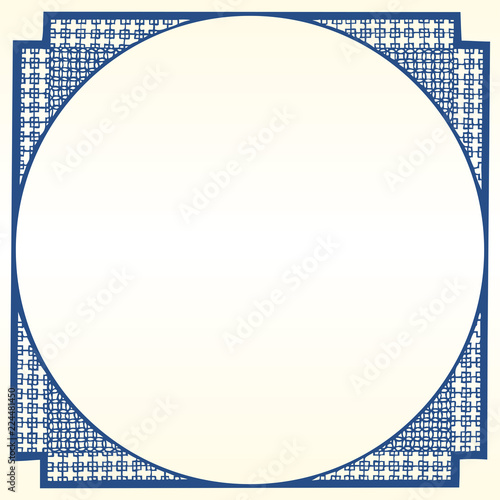 Traditional Chinese Blue Porcelain And White Jade Colors Background, The Window Frame 