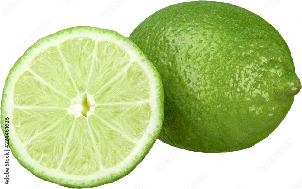 Whole and Half Lime - Isolated Whole and Half Lime - Isolated