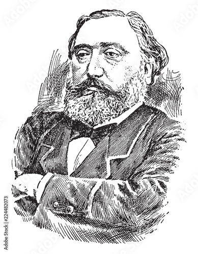 Leon Gambetta, vintage illustration