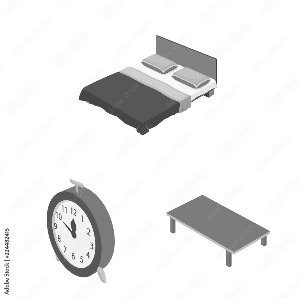 Vector illustration of bedroom and room logo. Collection of bedroom and furniture vector icon for stock. Vector illustration of bedroom and room logo. Collection of bedroom and furniture vector icon for stock.