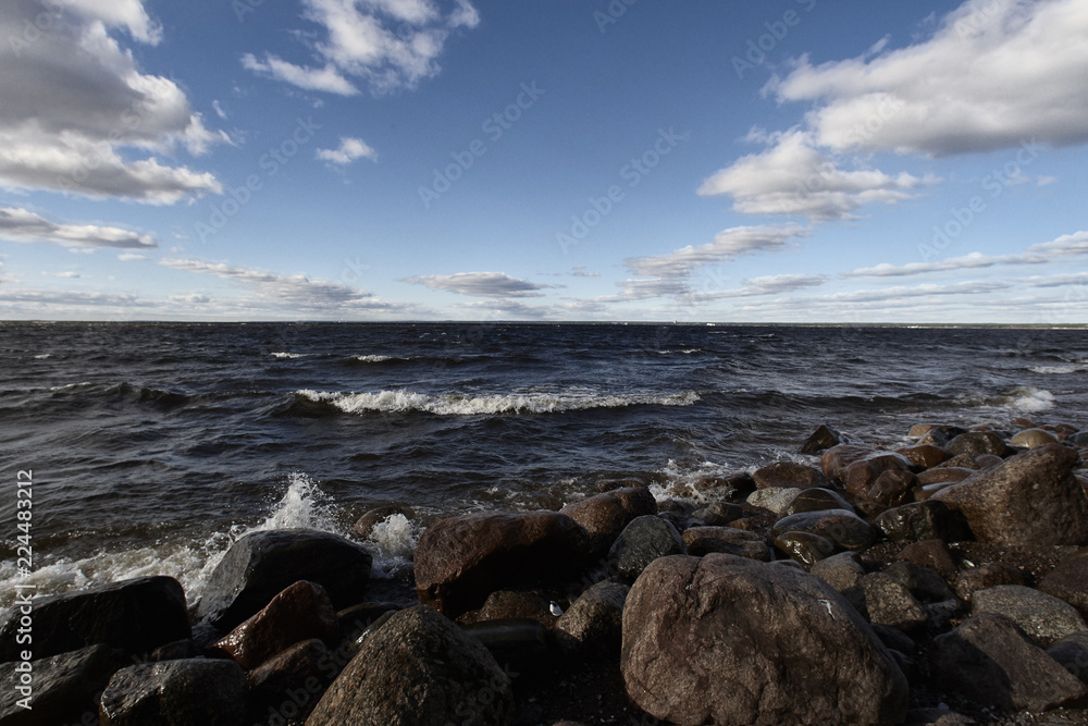 Coastline with stones