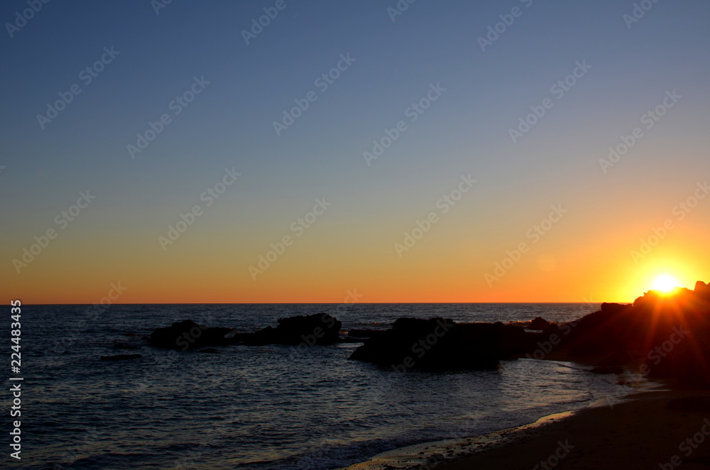 Sunset in Coves of Roche, Conil de la Frontera, Cadiz