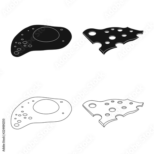 Vector design of burger and sandwich icon. Collection of burger and slice vector icon for stock.