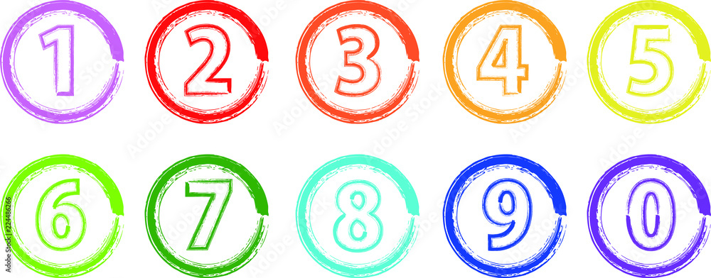 Colorful Brush style figure set Colorful Brush style figure set