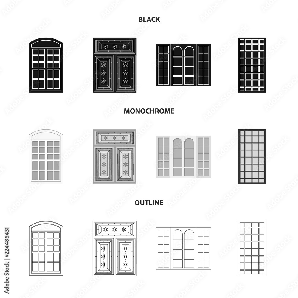 Vector design of door and front symbol. Collection of door and wooden stock symbol for web. Vector design of door and front symbol. Collection of door and wooden stock symbol for web.