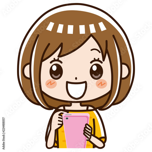 スマホを操作する女性