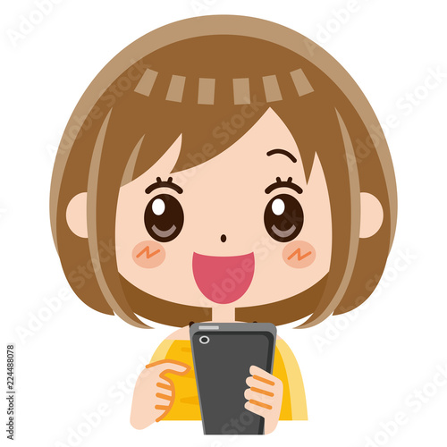 スマホを操作する女性
