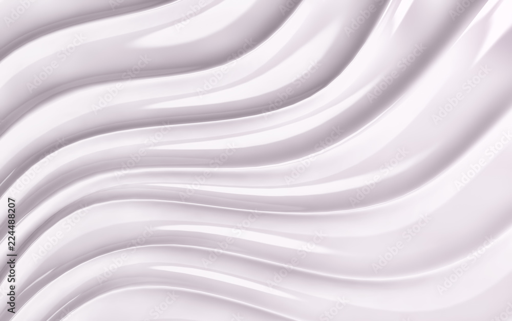 Obraz premium Biały pasek fale futurystyczne tło. Renderowania 3d