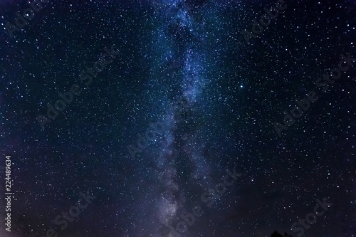 Starry sky, milky way, beautiful landscape, night time, Belarus. © Aliaksandr Marko
