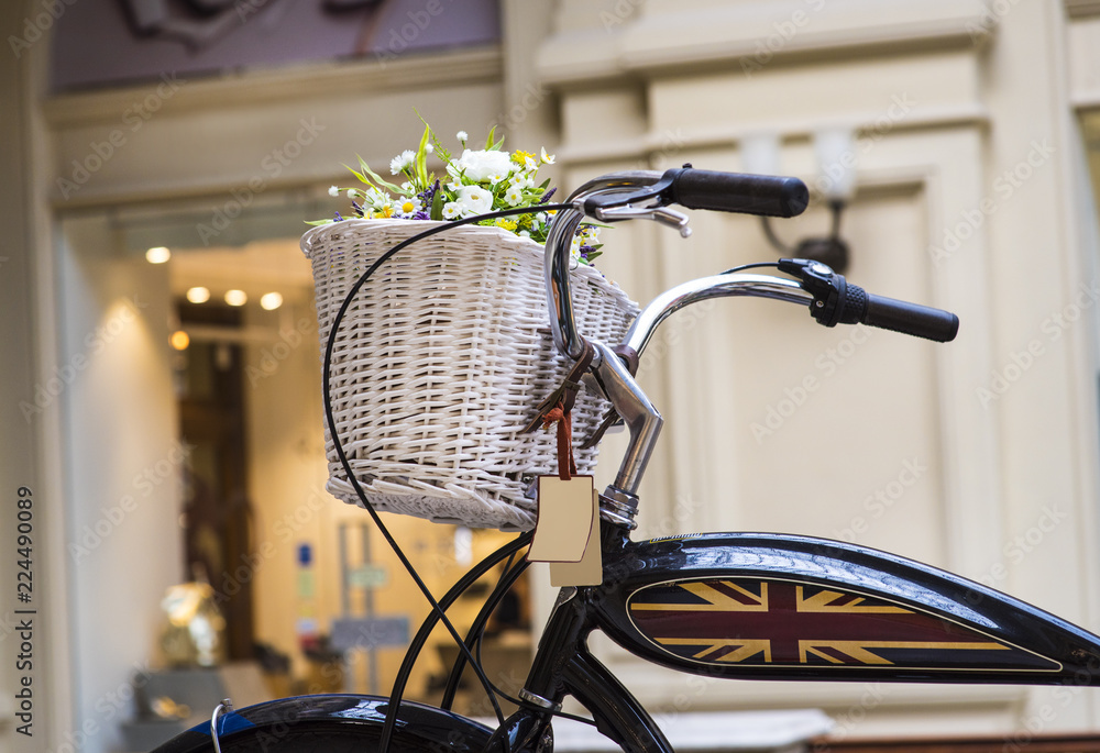flower on a bicycle background shopping center flower on a bicycle background shopping center