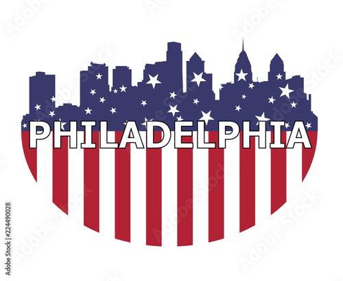 Philadelphia City And USA Flag 