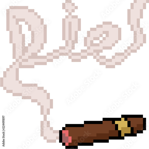 vector pixel art cigar smoke