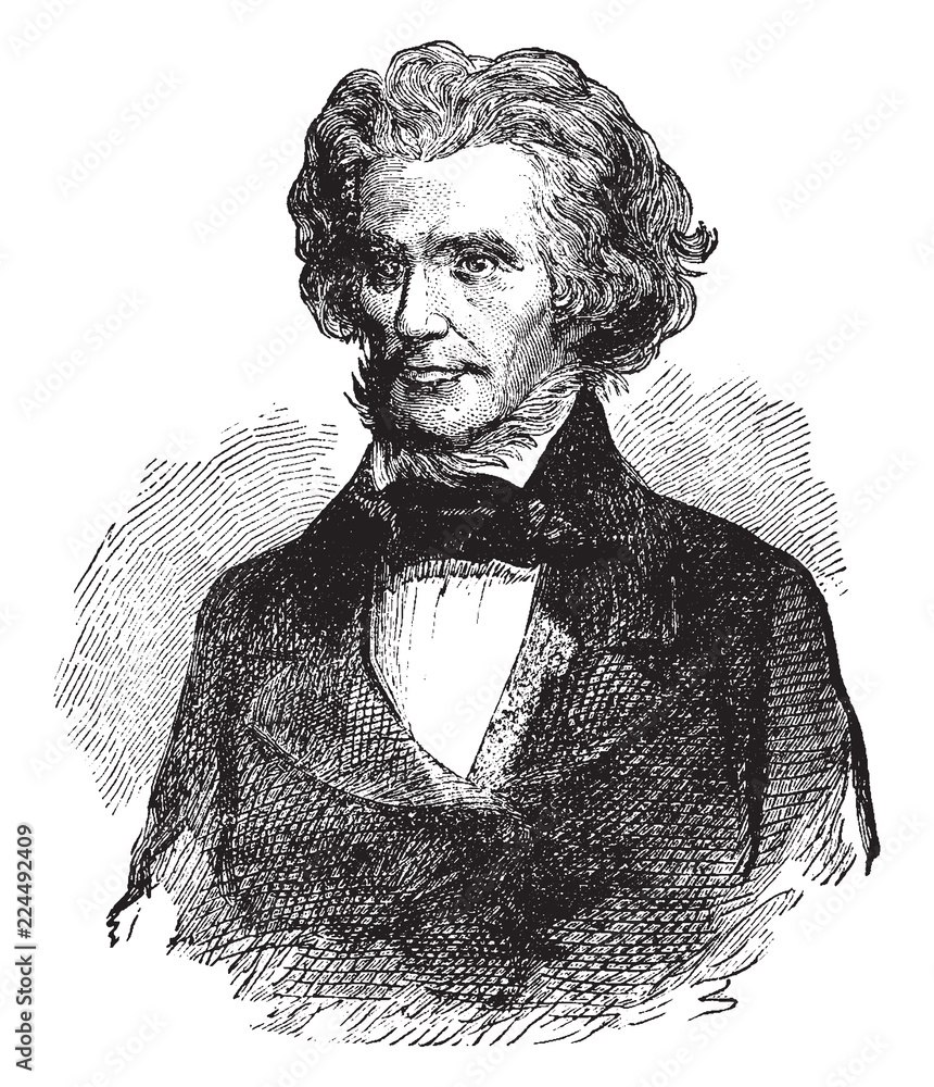Fotografie John C. Calhoun, vintage illustration