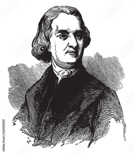 Samuel Adams, vintage illustration