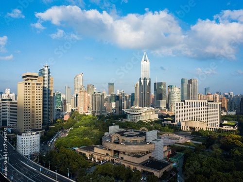 Skyline of urban Shanghai city in the morning