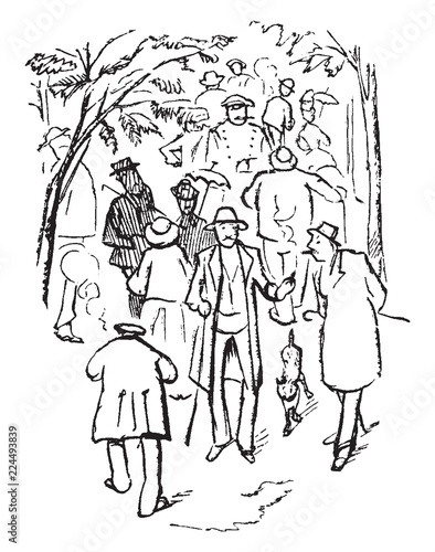 Promenade vintage illustration.