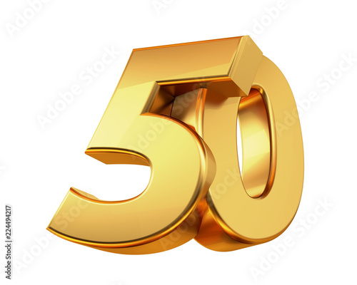 50 golden 3d-illustration