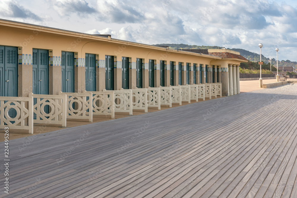 French landscape - Normandie. The promenade of Deauville in autumn.
