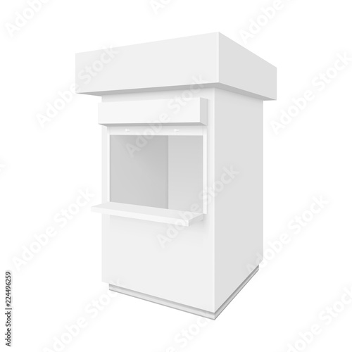 Promotional or trade outdoor kiosk. Illustration isolated on white background. Graphic concept for your design