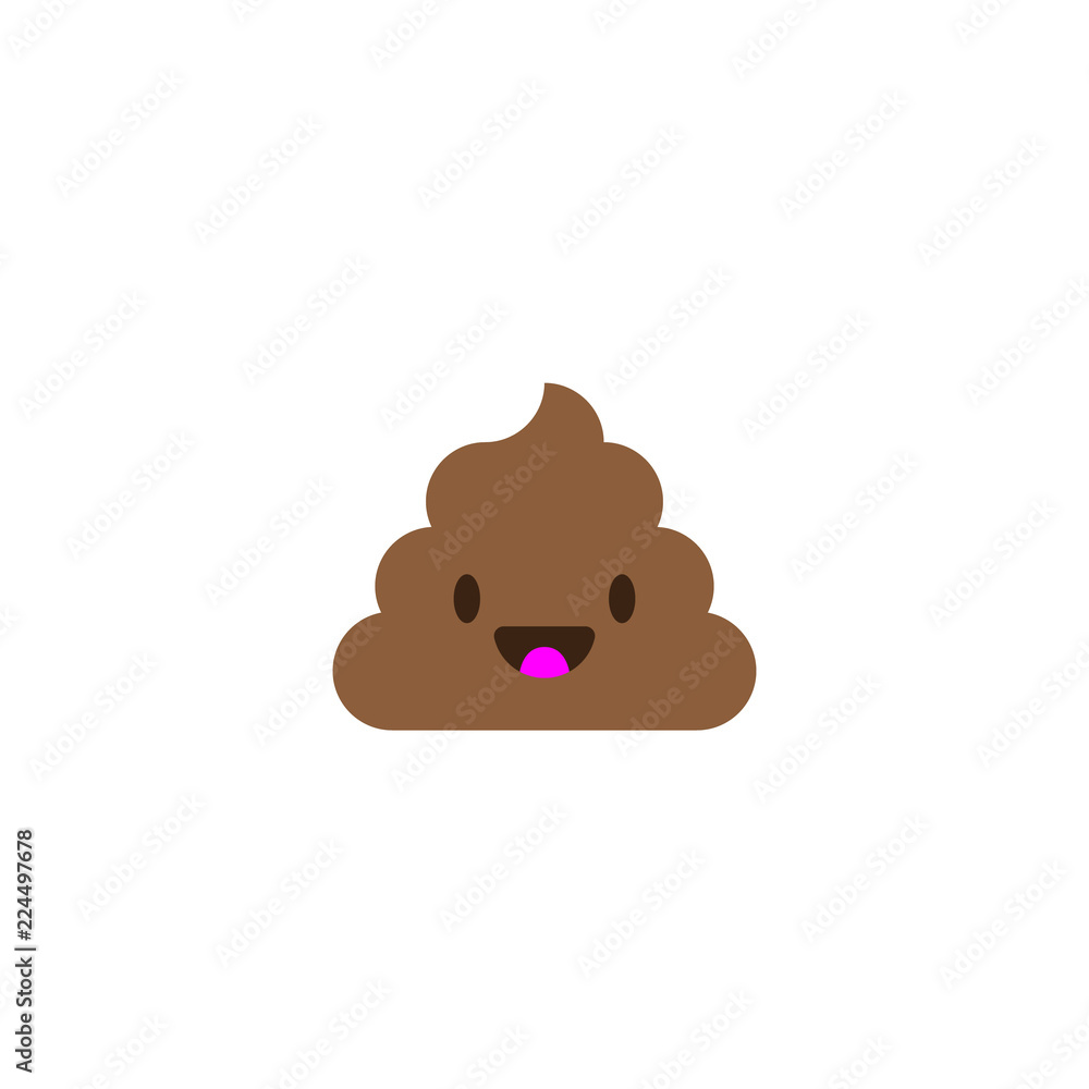 Pile of Poo icon. Shit emoticon flat design Pile of Poo icon. Shit emoticon flat design