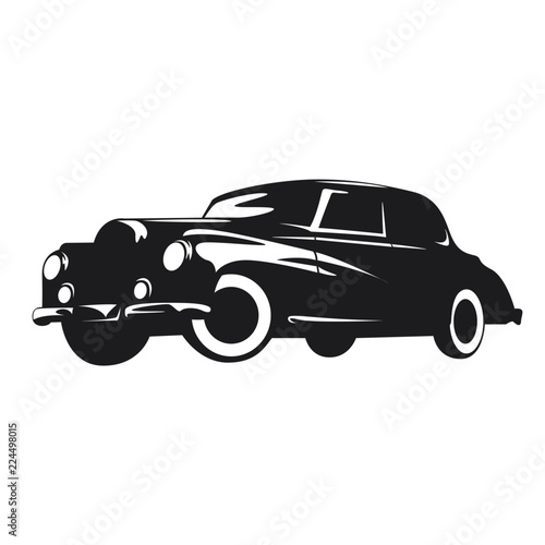 Silhouette of a retro car of the 1920s
