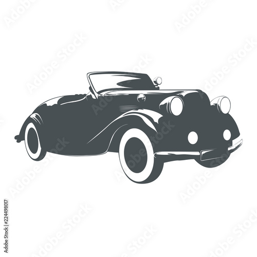 Silhouette of a 1920s car with an open top