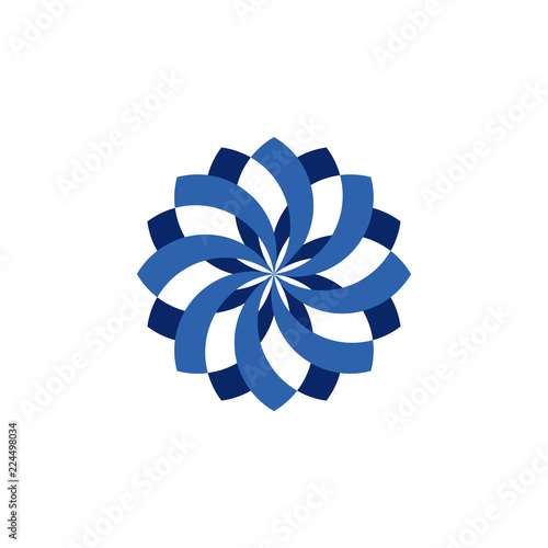 Flower Ornament Logo Design Vector