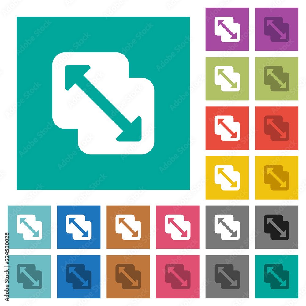 Merge shapes square flat multi colored icons Merge shapes square flat multi colored icons