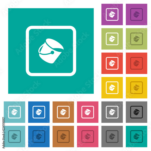 Fill object square flat multi colored icons