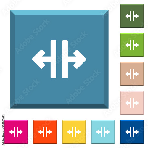 Vertical split tool white icons on edged square buttons