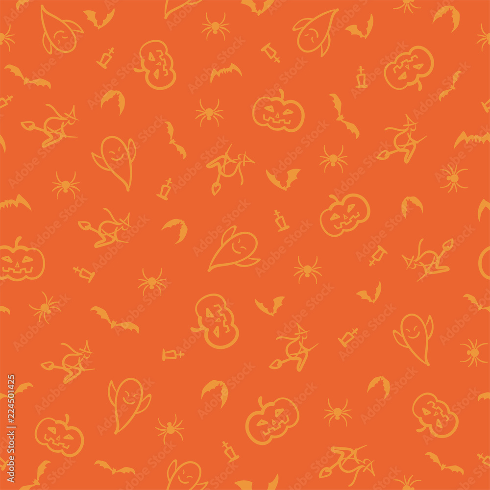 Halloween seamless pattern background illustration hand drawing style Halloween seamless pattern background illustration hand drawing style
