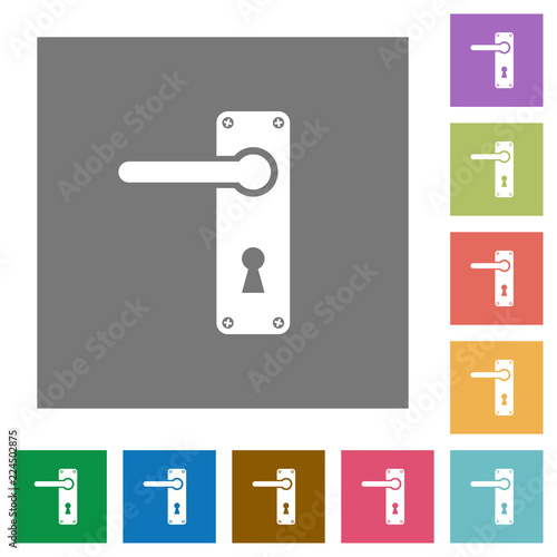 Left handed door handle with screws square flat icons
