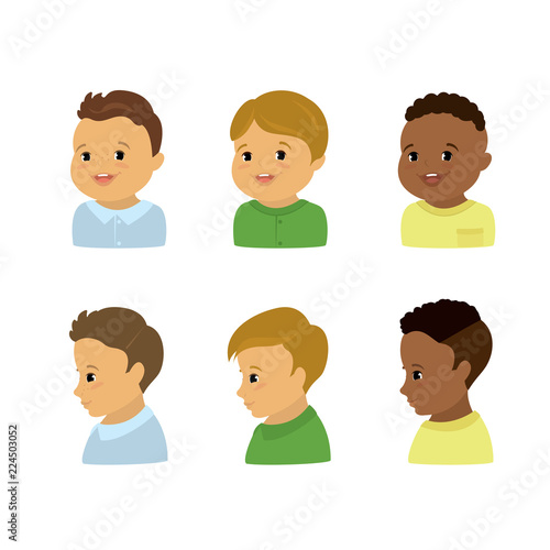 Boys faces,isolated on light background