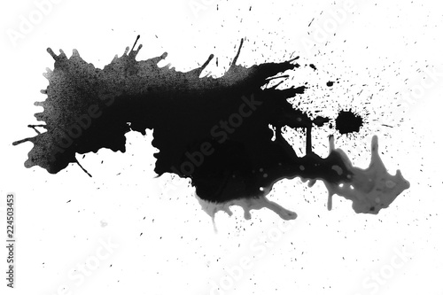 Black and white color abstract art pattern. Shadow paste. Mark of ink. photo