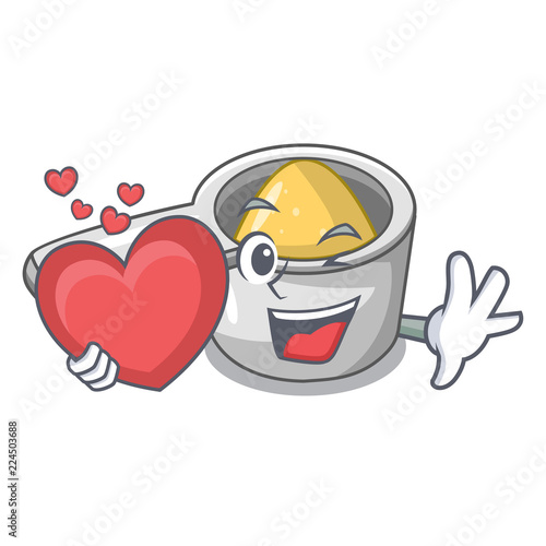With heart metal measuring spoons isolated on mascot