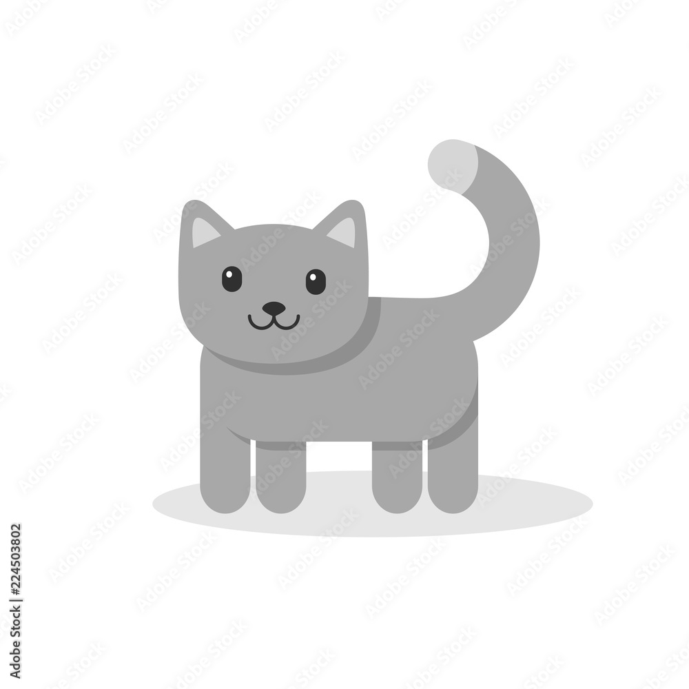 Icon of a cat isolated on white Icon of a cat isolated on white