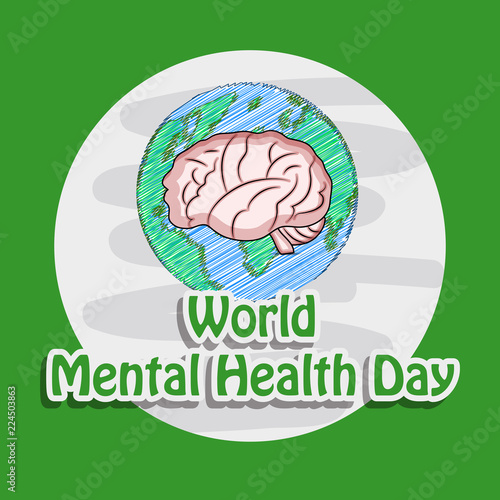 illustration of elements of World Mental Health Day Background 