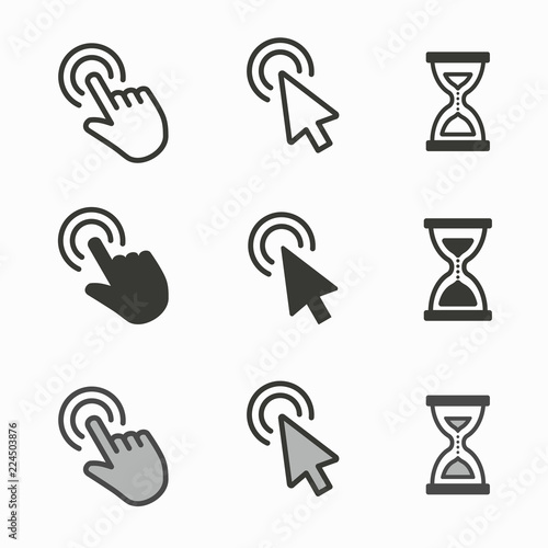 Mouse cursor icons for graphic and web design.