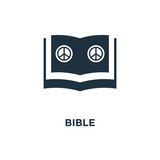Bible icon. Black filled vector illustration. Bible symbol on white background.