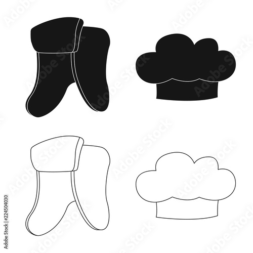 Isolated object of headgear and cap logo. Set of headgear and accessory vector icon for stock.