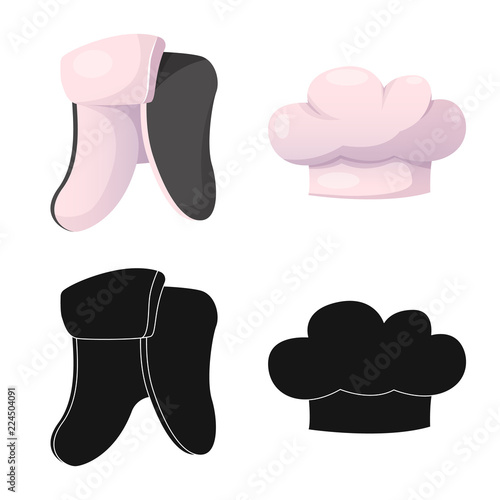 Isolated object of headgear and cap icon. Set of headgear and accessory stock symbol for web.