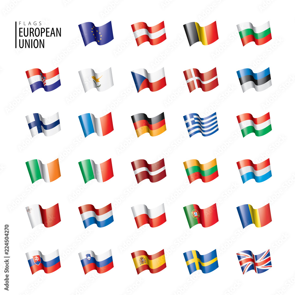 flags of the european union. Vector illustration. flags of the european union. Vector illustration.