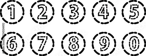 Black Irregular dot line style figure set