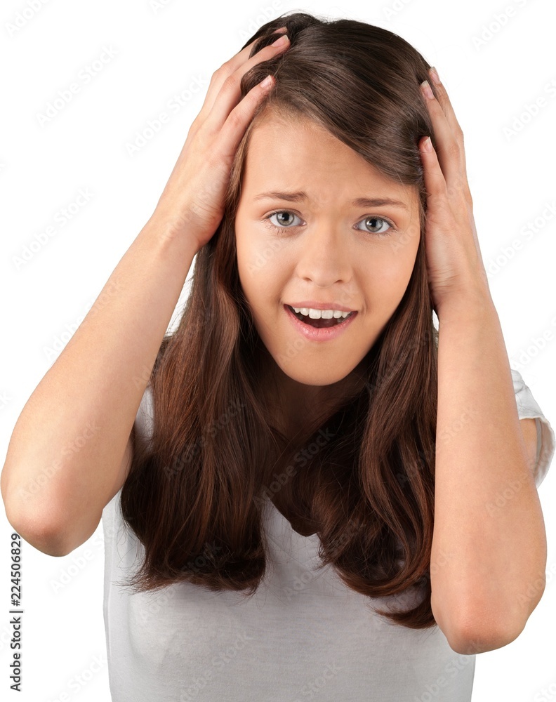 Portrait of a Surprised Young Woman Portrait of a Surprised Young Woman