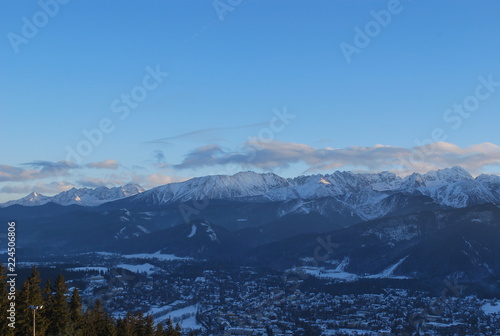 Winter mountains view
