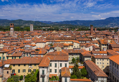 Panorama of Lucca Italia photo