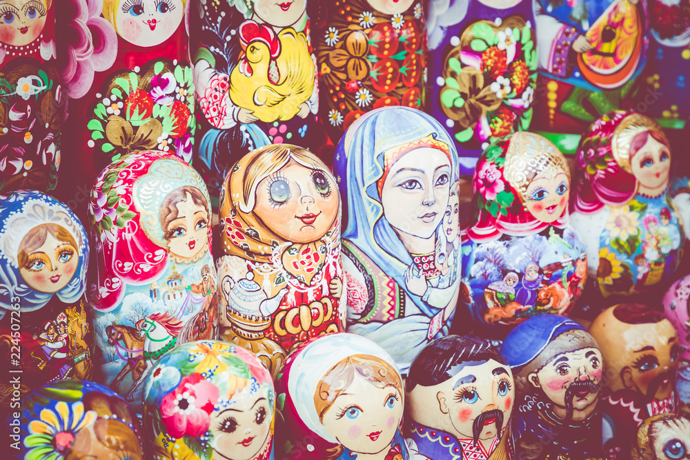 Nested dolls in the souvenir from Ukraine.
