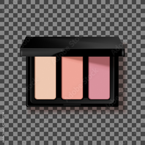 Modern eye shadow palette. Mockup illustration isolated on background. Graphic concept for your design