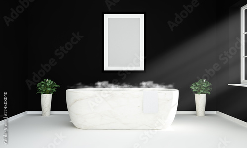 blank poster mockup on bathroom